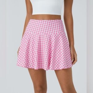 Halara Everyday High Waist Activity Skirt in Pink Houndstooth